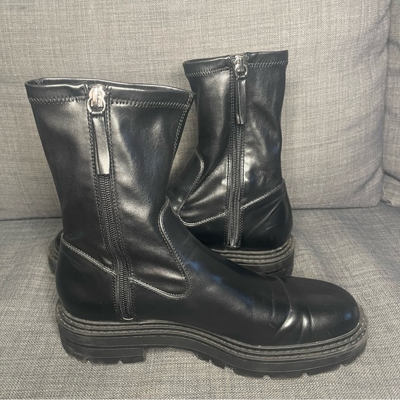 Zara Vegan Leather Booties - Picture 4 of 12